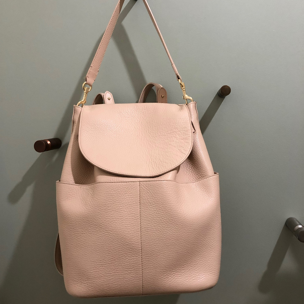 cuyana leather backpack blush excellent condition
